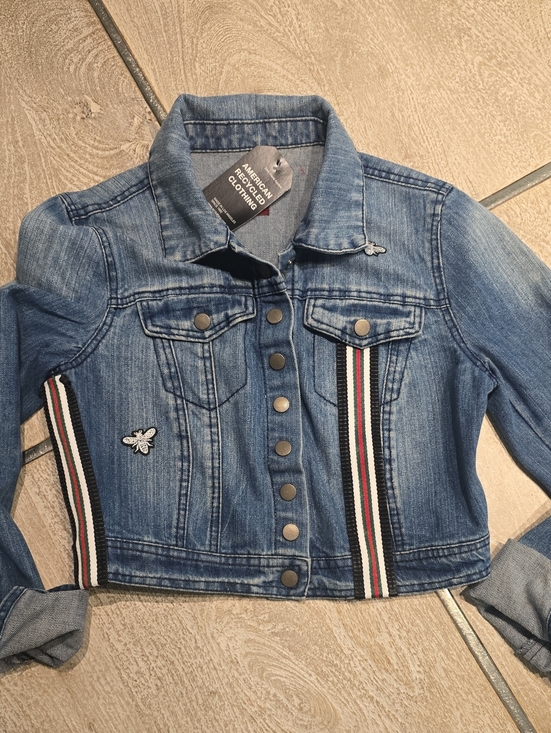 Jackets & Blazers - Upcycled Designer Insipered Jean Jacket Classic blue denim jacket